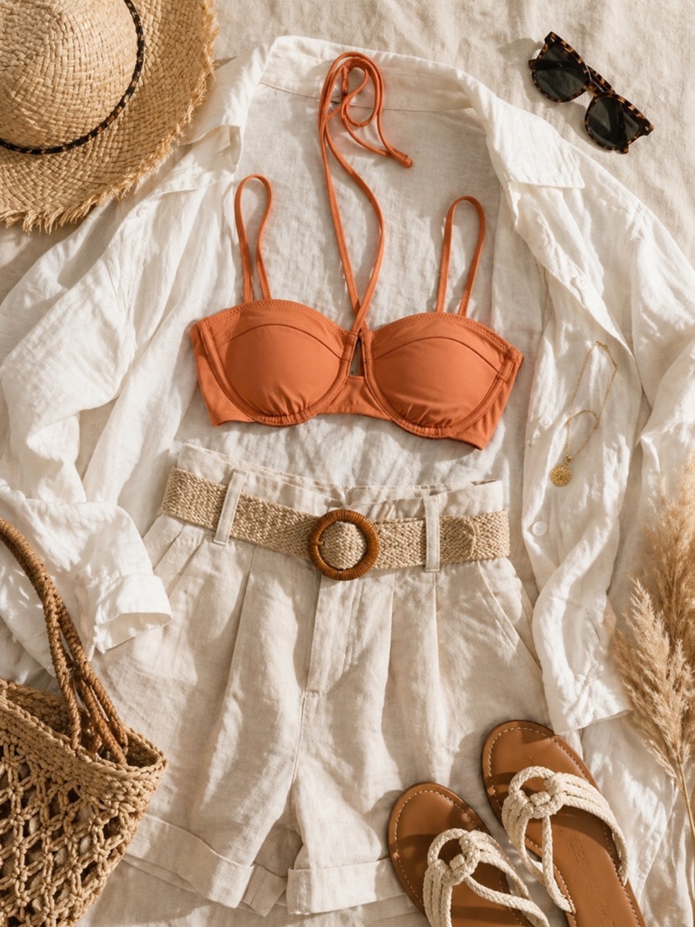 NWT Ulla Johnson Aleena Strappy Bikini Top in Coquina 🧡 ~ Sz P (XS)